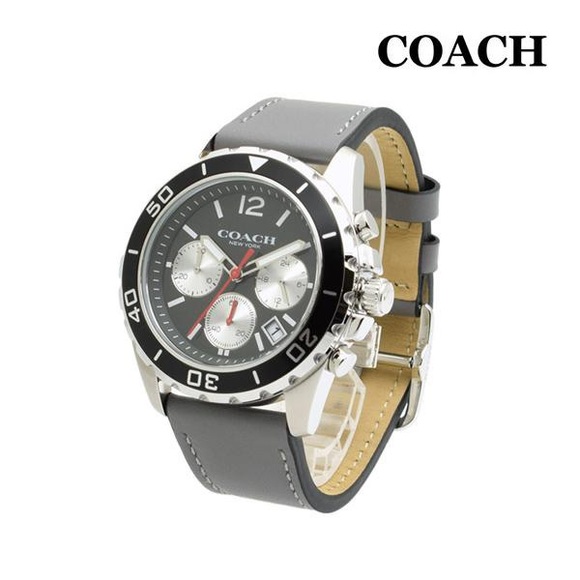 🖤🖤 Coach Kent Grey Dial Grey Leather Strap Watch For Men - 14602561 - Picture 6 of 16